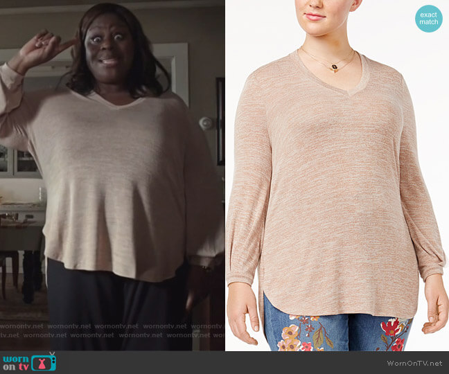 Melissa McCarthy Seven7 Trendy Plus Size High-Low Top worn by Ruby Hill (Retta) on Good Girls