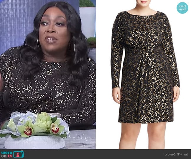MICHAEL Michael Kors Twisted Star Print Dress worn by Loni Love on The Real