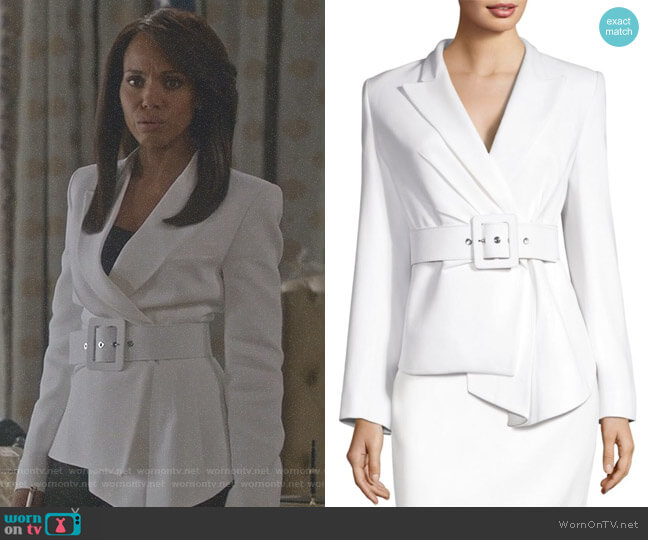 Michael Kors Collection Double Crepe Jacket worn by Olivia Pope (Kerry Washington) on Scandal