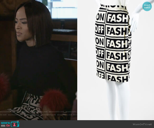 Moschino Fashion On Fashion Off Print Skirt