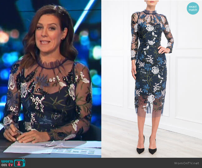 Moss and Spy Bloom Dress worn by Gorgi Coghlan on The Project