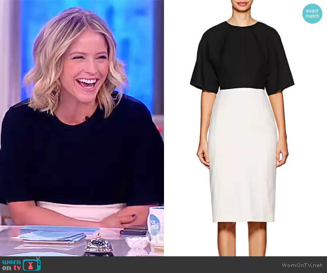 Narciso Rodriguez Colorblocked Wool Midi-Dress worn by Sara Haines on The View