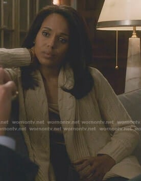 Olivia’s cable knit shawl cardigan on Scandal
