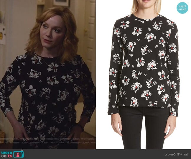 Proenza Schouler Print Cotton Tee worn by Beth Boland (Christina Hendricks) on Good Girls