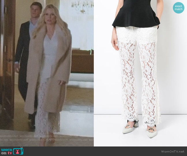 Proenza Schouler Flared Trousers worn by Alexis Carrington (Elaine Hendrix) on Dynasty