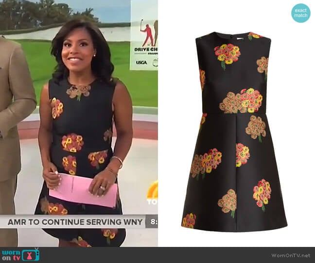 RED Valentino Floral-Brocade Mini Dress worn by Sheinelle Jones on Today