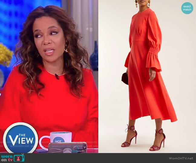 Roksanda Duana Silk Dress worn by Sunny Hostin on The View