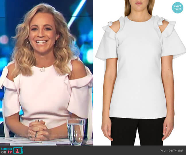 Rebecca Vallance Femmes Top worn by Carrie Bickmore on The Project