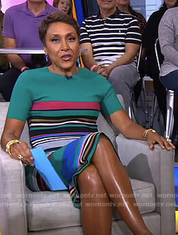 Robin’s green striped dress on Good Morning America