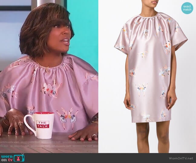 Rochas Ballerina Print Shift Dress worn by Aisha Tyler on The Talk