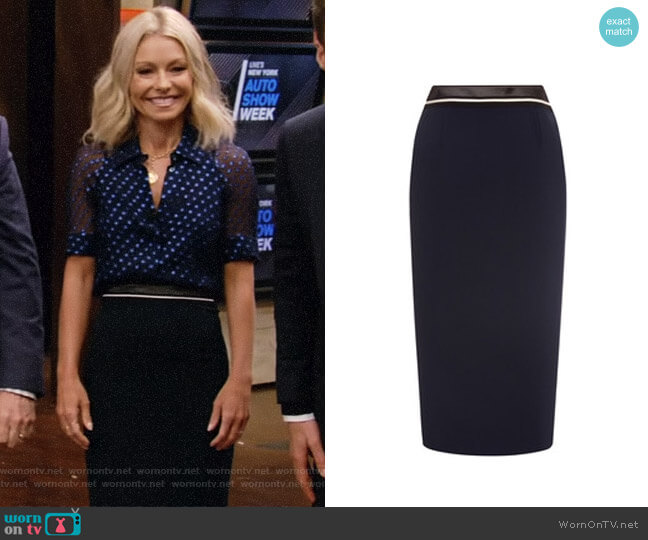 Roland Mouret Arreton Skirt worn by Kelly Ripa on Live with Kelly and Mark