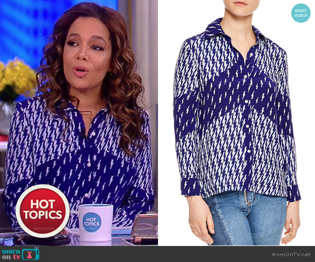 Sandro Cinie Lightning Bolt Print Shirt worn by Sunny Hostin on The View