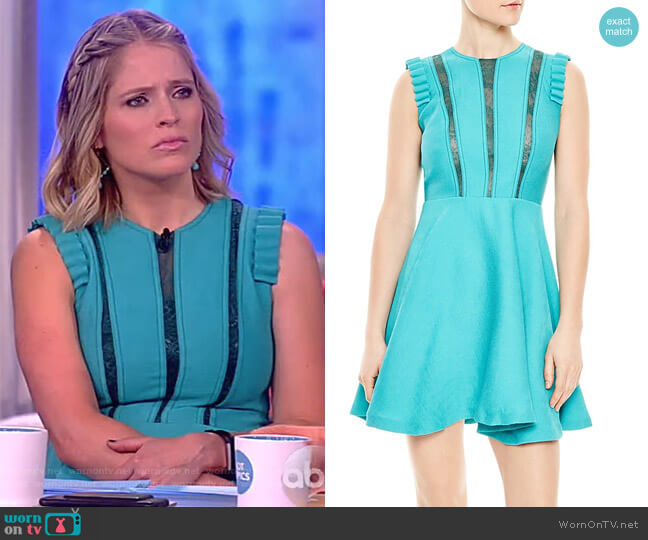 Sandro Enrika Lace-Inset Mini Dress worn by Sara Haines on The View