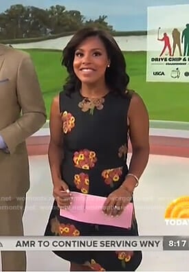 Sheinelle’s black floral mini dress on Today