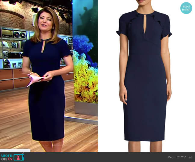 Shoshanna Santamarie Pencil Dress worn by Norah O'Donnell on CBS Mornings