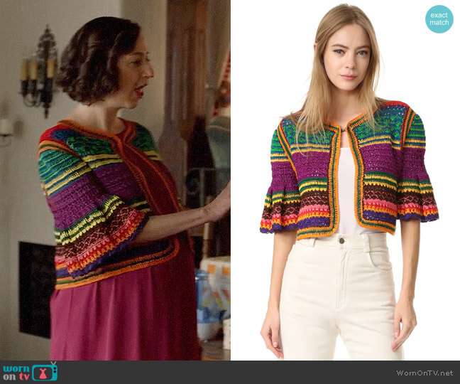 Spencer Vladimir The Tulum Bell Cardigan worn by Carol Pilbasian (Kristen Schaal) on Last Man On Earth