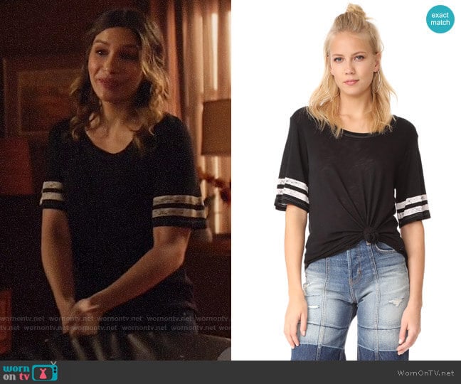 Splendid Roller Rugby Stripe Tee worn by Dinah Drake (Juliana Harkavy) on Arrow