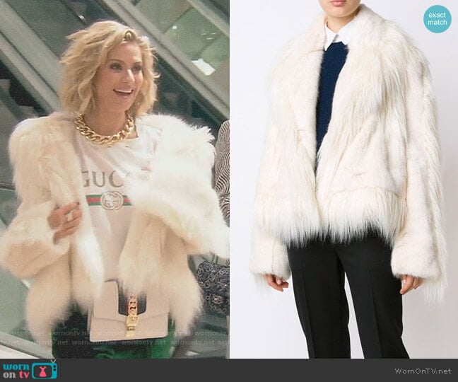 Stella McCartney Oversized Faux-Fur Jacket worn by Dorit Kemsley on The Real Housewives of Beverly Hills