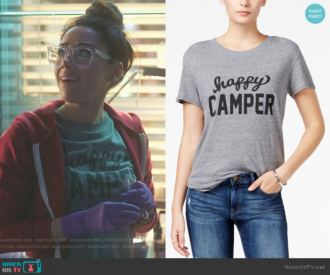 Sub Urban Riot Happy Camper Graphic T-Shirt worn by Ella Lopez (Aimee Garcia) on Lucifer