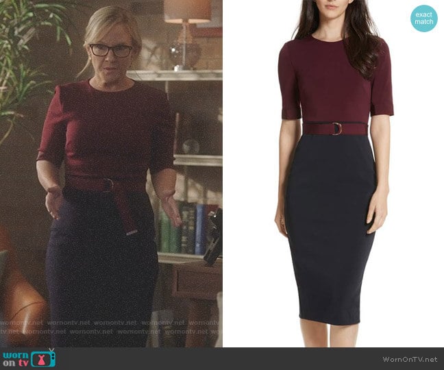 Ted Baker Wandee Dress worn by Linda Martin (Rachael Harris) on Lucifer