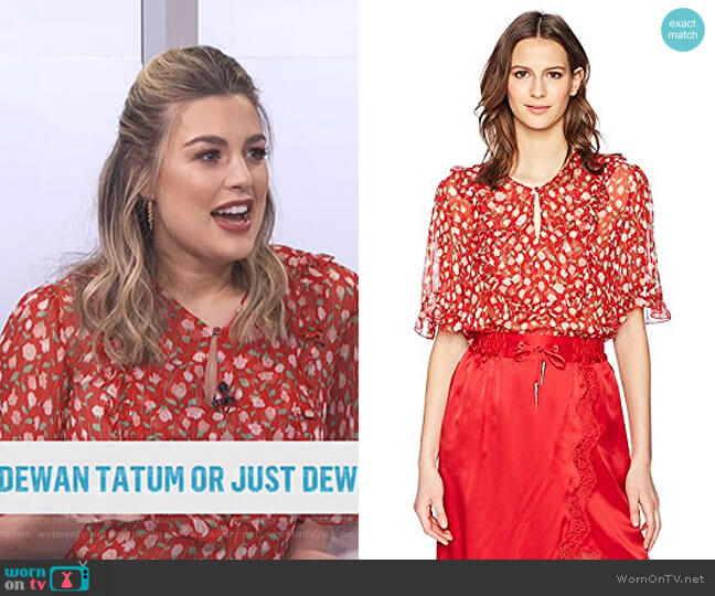 The Kooples Rosa Blouse worn by Carissa Loethen Culiner on E! News
