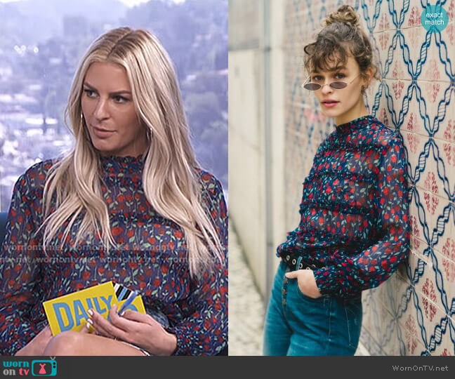 The Kooples Rosa Rossa Top worn by Morgan Stewart on E! News