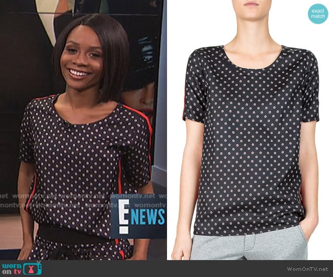 The Kooples Ruby Floral-Print Top worn by Zuri Hall on E! News