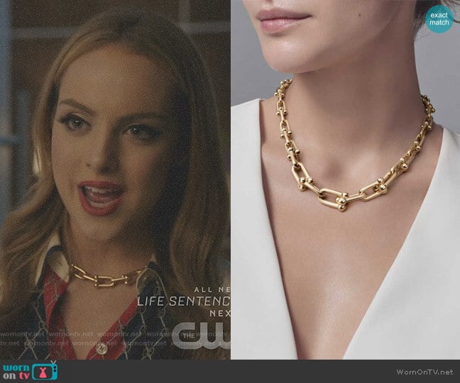 Tiffany Graduated Link Necklace worn by Fallon Carrington (Elizabeth Gillies) on Dynasty