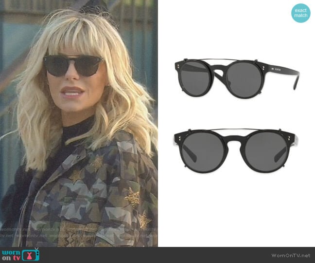 Valentino Garavani Rockstud Rivet Round Sunglasses worn by Dorit Kemsley on The Real Housewives of Beverly Hills