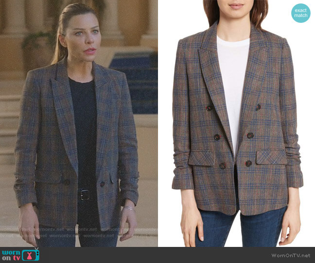Veronica Beard Beacon Plaid Faux Double Breasted Blazer worn by Chloe Decker (Lauren German) on Lucifer