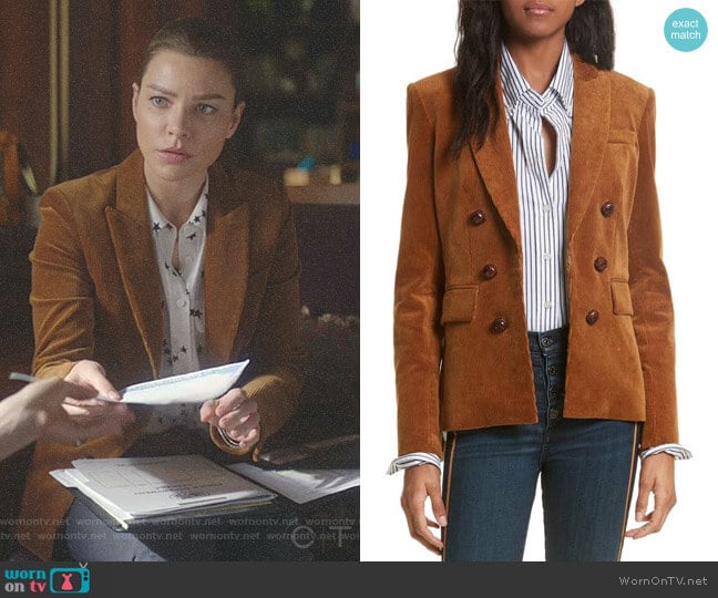 Veronica Beard Cliff Corduroy Cutaway Jacket worn by Chloe Decker (Lauren German) on Lucifer