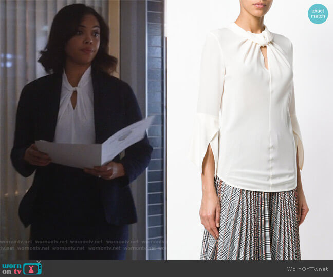 Victoria Beckham Twist Detail Blouse worn by Jasmine Gooden (Sharon Leal) on Instinct