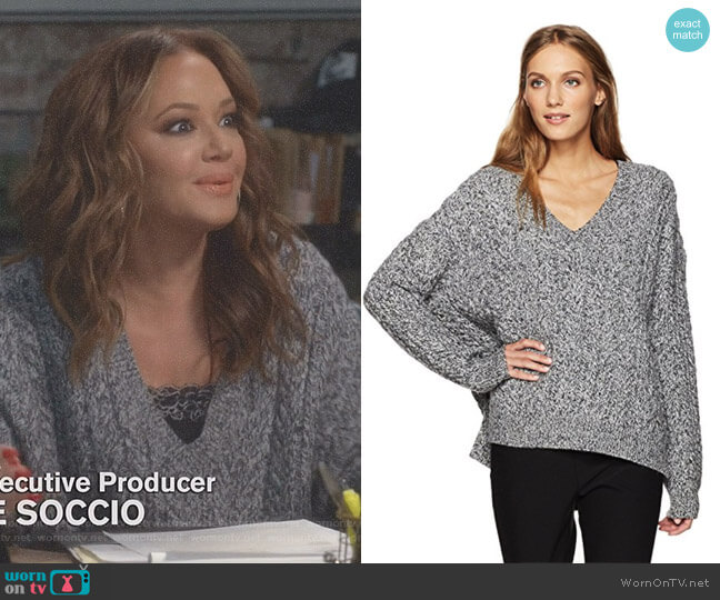 Vince Cable V-Neck Sweater worn by Vanessa Cellucci (Leah Remini) on Kevin Can Wait