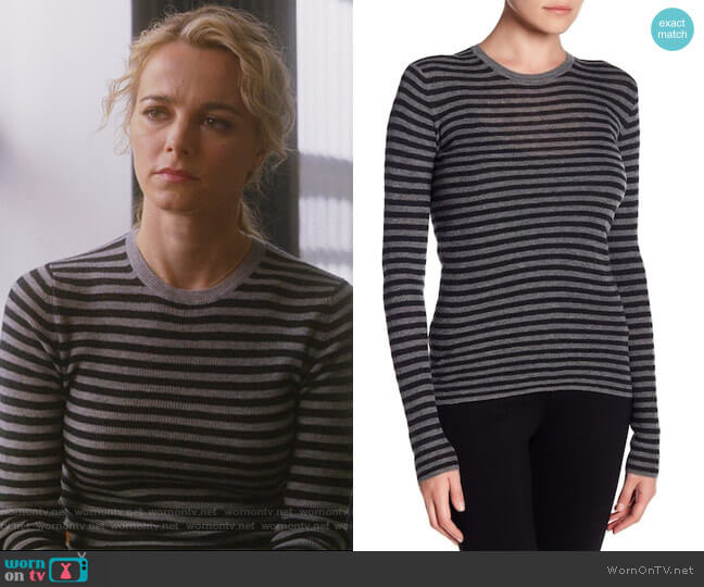 Vince Striped Cashmere Sweater worn by Lizzie Needham (Bojana Novakovic) on Instinct