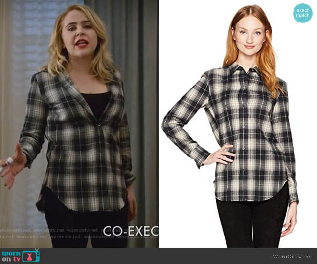 Vince Tartan Plaid Oversized Button Down Shirt worn by Annie Marks (Mae Whitman) on Good Girls