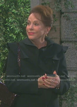 Vivian’s black ruffled coat on Days of our Lives
