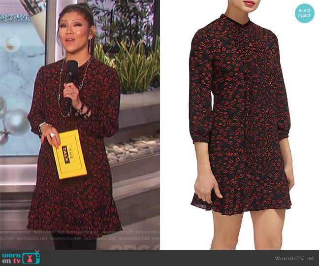 Whistles Lilly Lip-Print Dress worn by Julie Chen on The Talk