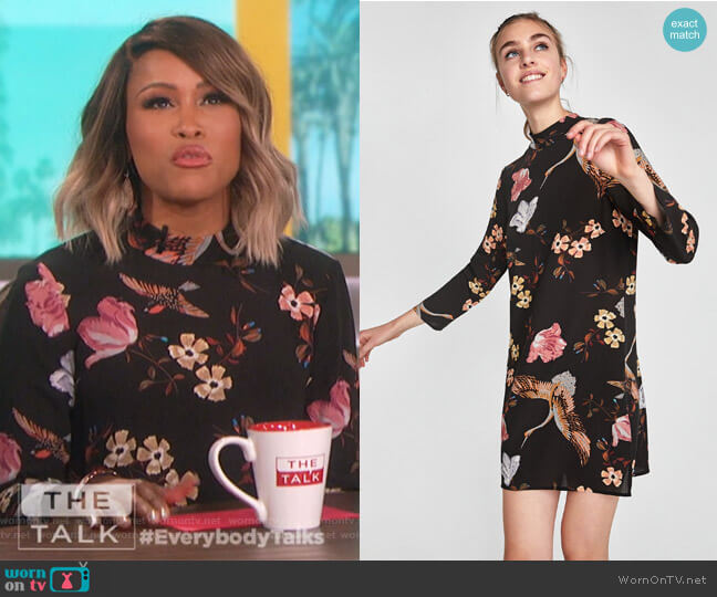 Zara Floral Print Dress worn by Eve on The Talk