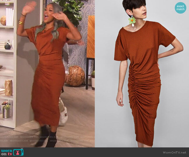 Zara Striped Dress worn by Eve on The Talk