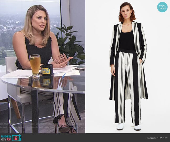Zara Striped Trousers worn by Carissa Loethen Culiner on E! News