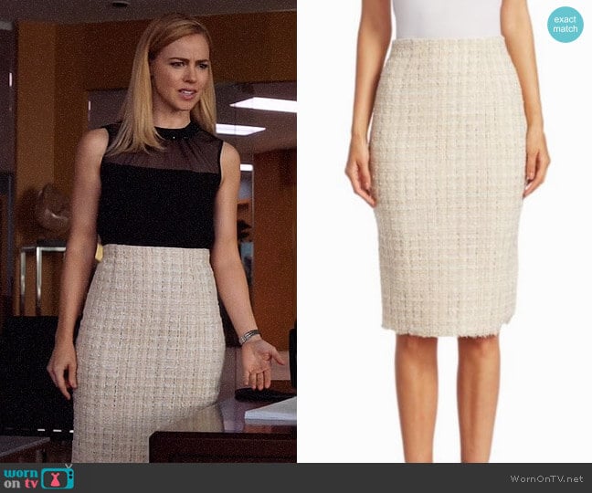 Alexander McQueen Tweed Pencil Skirt worn by Katrina Bennett (Amanda Schull) on Suits