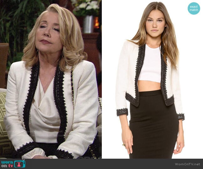 Alice + Olivia Amaya Blazer worn by Nikki Reed Newman (Melody Thomas-Scott) on The Young and the Restless