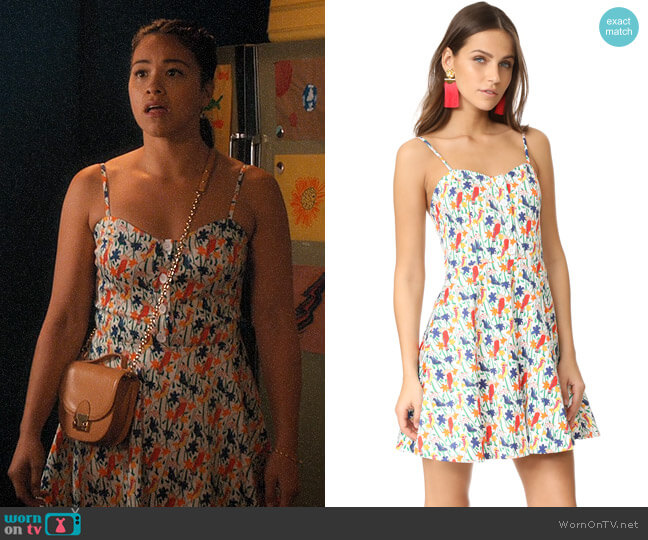 Alice + Olivia Nella Dress in Bird Party worn by Jane Villanueva (Gina Rodriguez) on Jane the Virgin