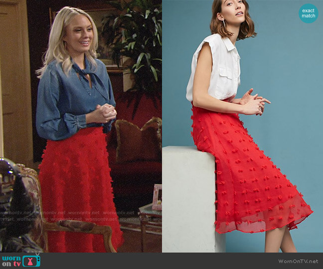 Luxe by Stylekeepers Marlow Textured Skirt worn by Abby Newman (Melissa Ordway) on The Young and the Restless