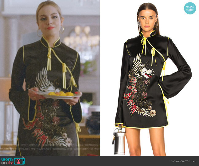 Attico Stella Kimono Dress worn by Fallon Carrington (Elizabeth Gillies) on Dynasty