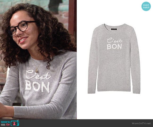 Banana Republic Cest Bon Sweater worn by Mattie Ashby (Lexie Stevenson) on The Young and the Restless
