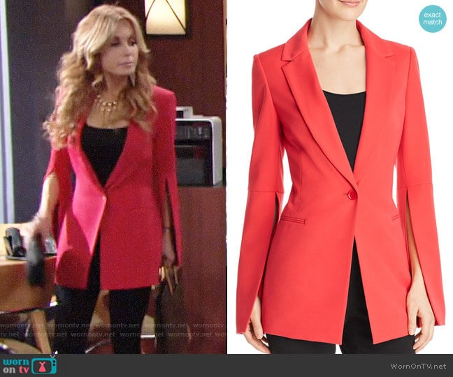 Bcbgmaxazria Gia Slit-Sleeve Blazer worn by Lauren Fenmore (Tracey Bregman) on The Young and the Restless