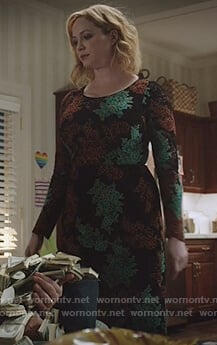 Beth’s black floral lace dress on Good Girls