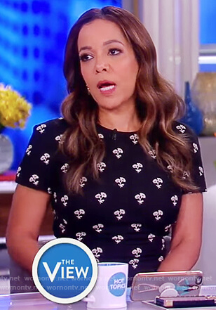 Sunny’s floral print sheath dress on The View