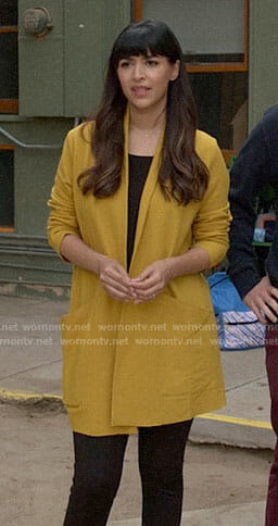 Cece’s yellow cardigan on New Girl